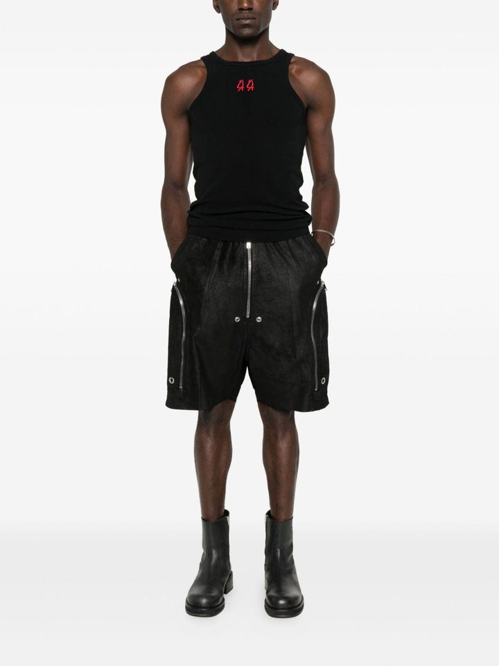 Canotta black/red con logo ricamato 