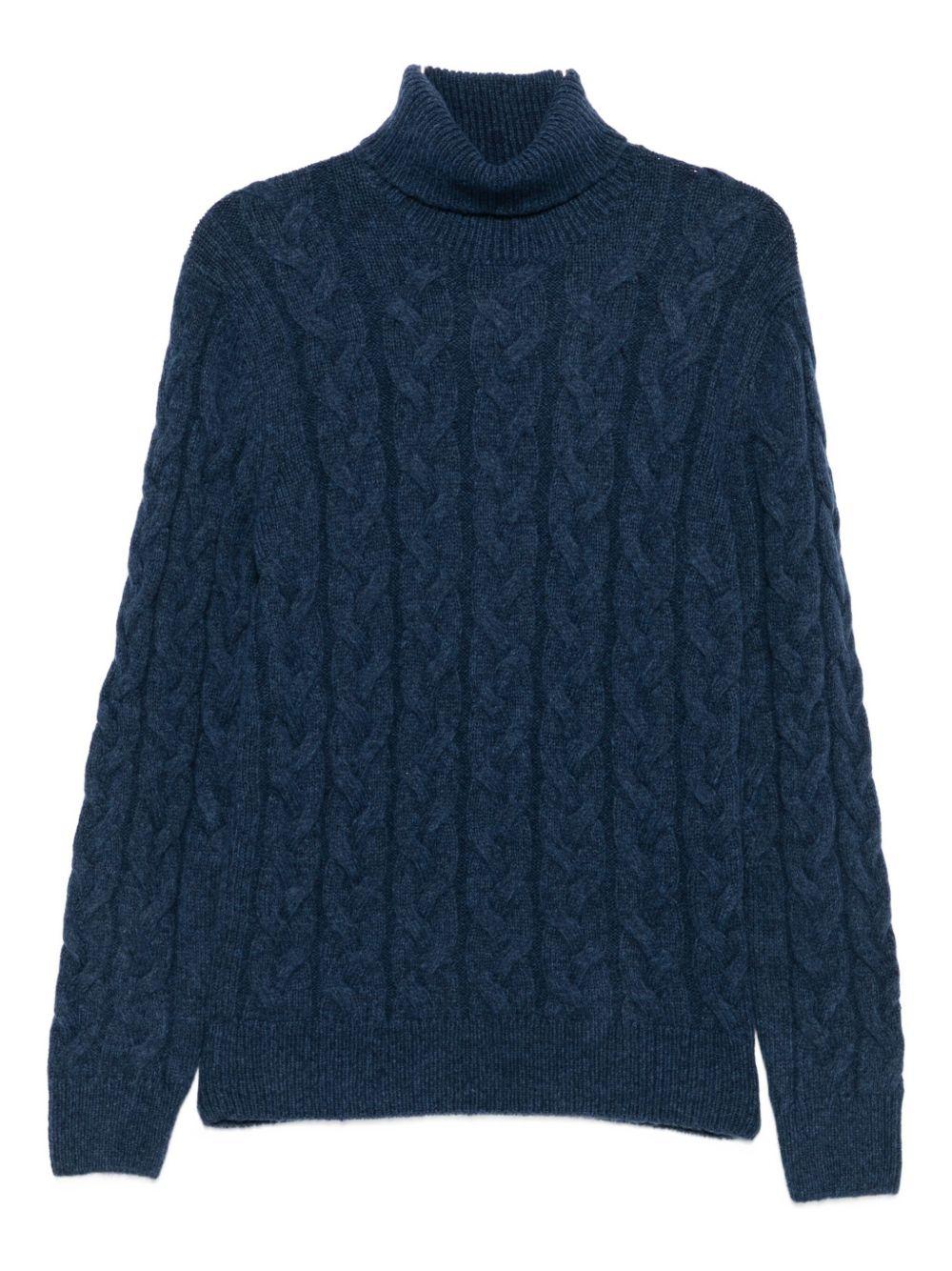 Maglione a collo alto blu scuro 