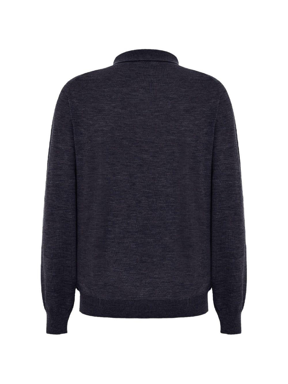 Polo maglioncino blu con tre bottoni 
