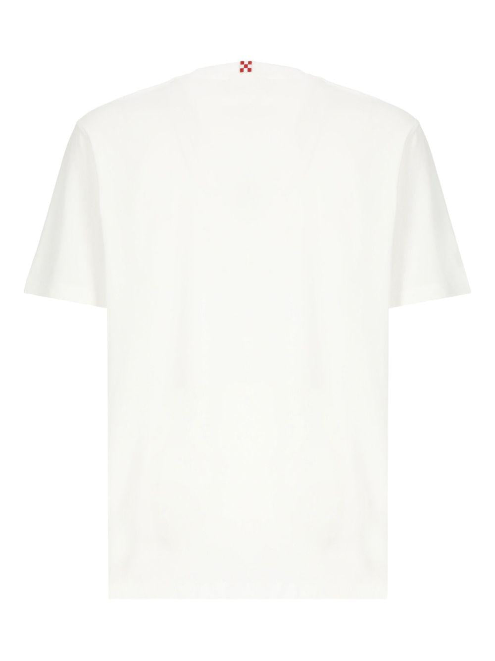 T-shirt bianca in cotone con stampa 