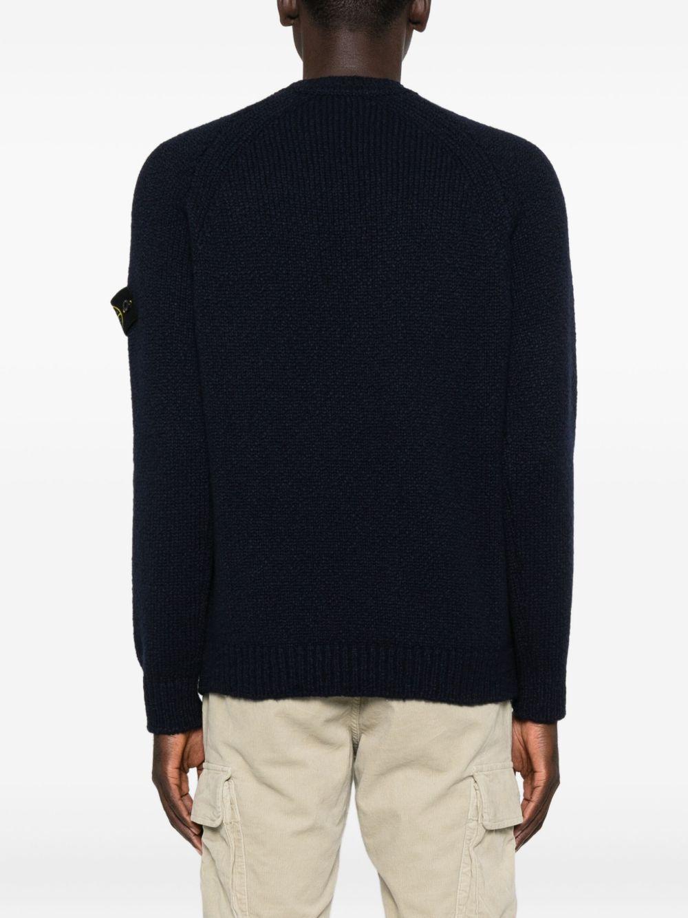 Maglione blu navy girocollo in lana 