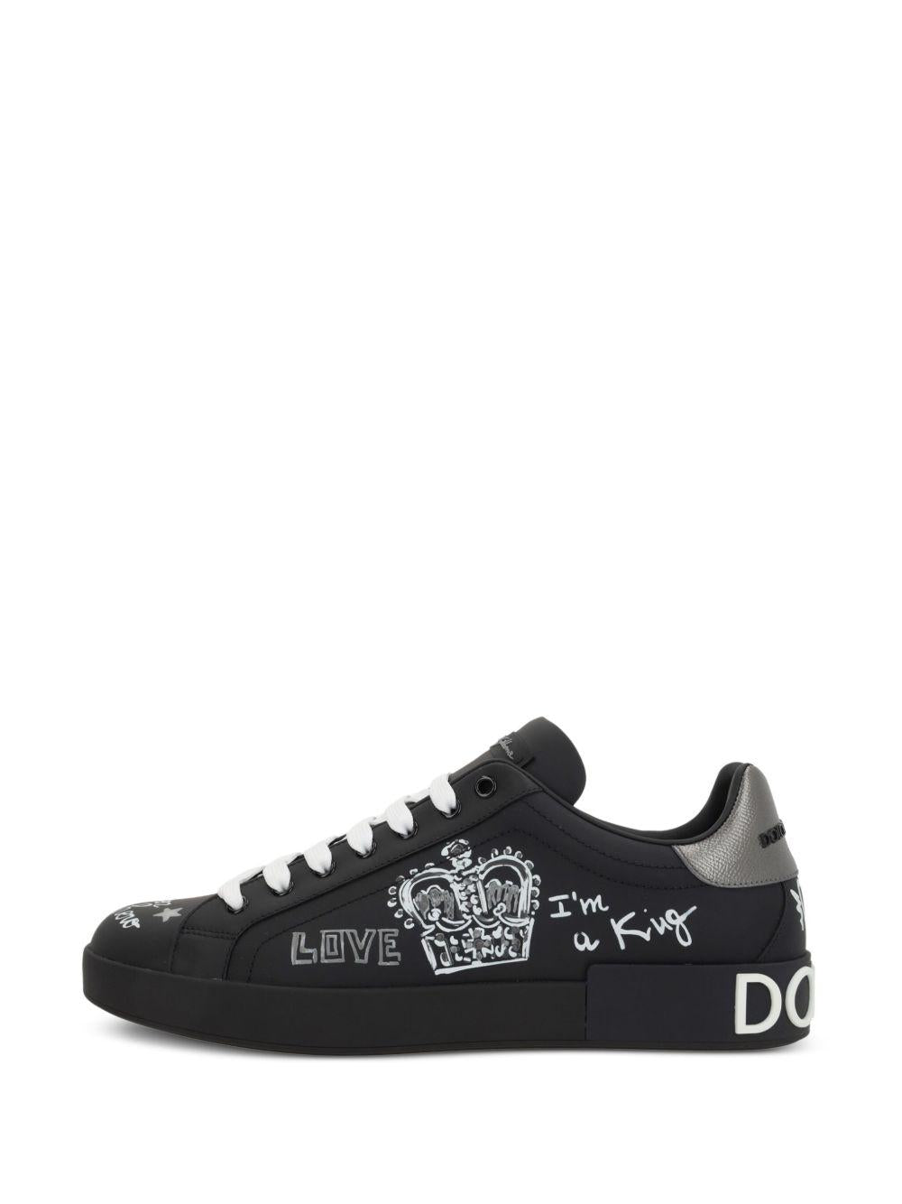 Sneaker Portofino nera crown 