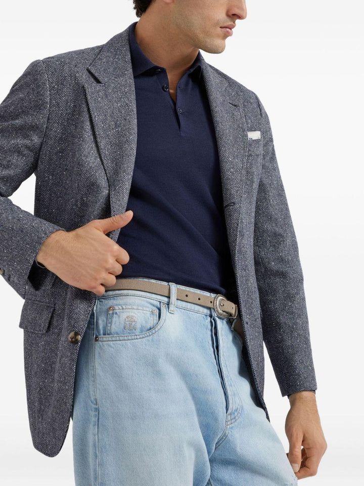 Maglione stile polo blu navy 