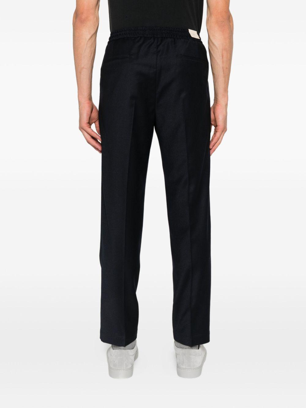 Pantaloni blu scuro Wimbledon in lana con coulisse 