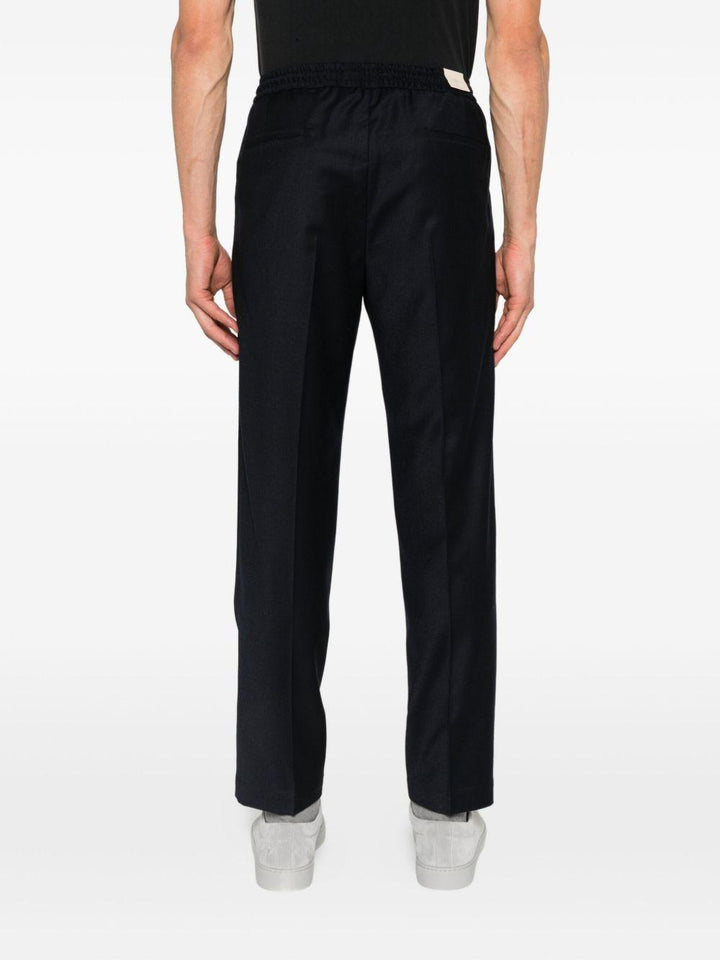 Pantaloni blu scuro Wimbledon in lana con coulisse 