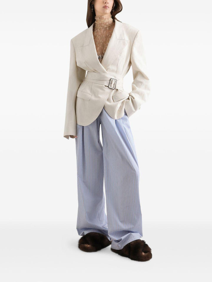 Pantaloni in popeline a righe 