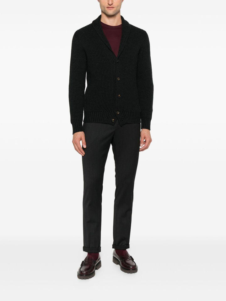 Pantaloni grigio scuro Gaubert in lana con risvolti 