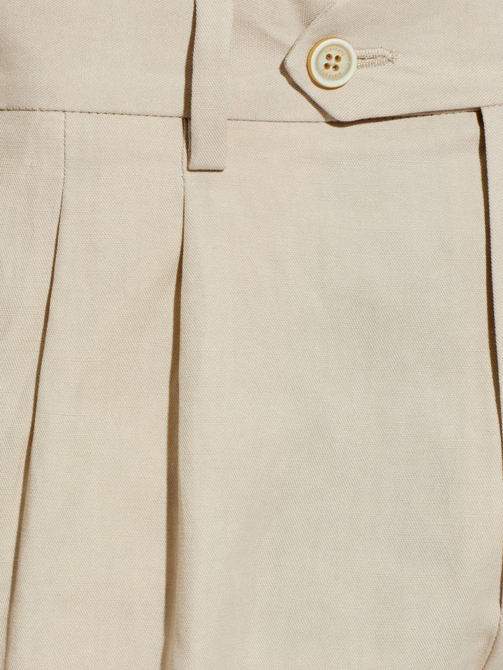 Pantaloni plissé sabbia 