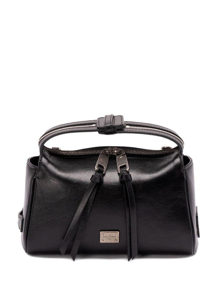 Clutch in pelle con zip 