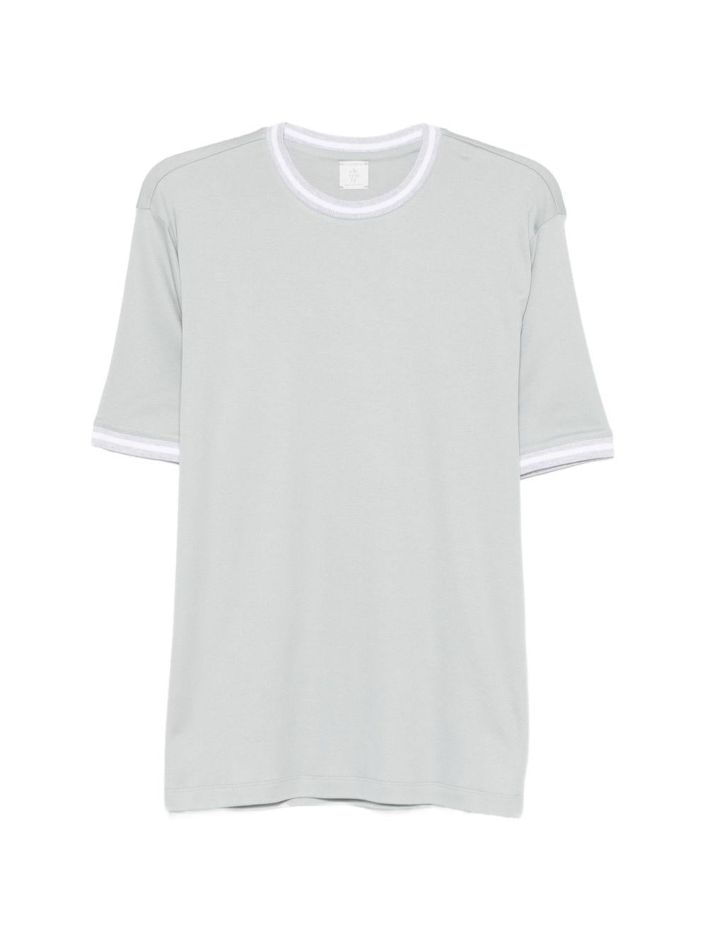 T-shirt girocollo grigio e bianco 