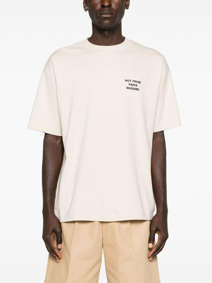 T-shirt panna con stampa