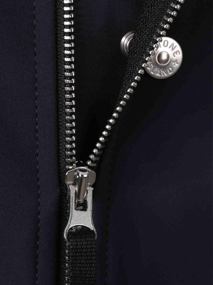 Felpa blu navy con cappuccio e applicazione Compass 