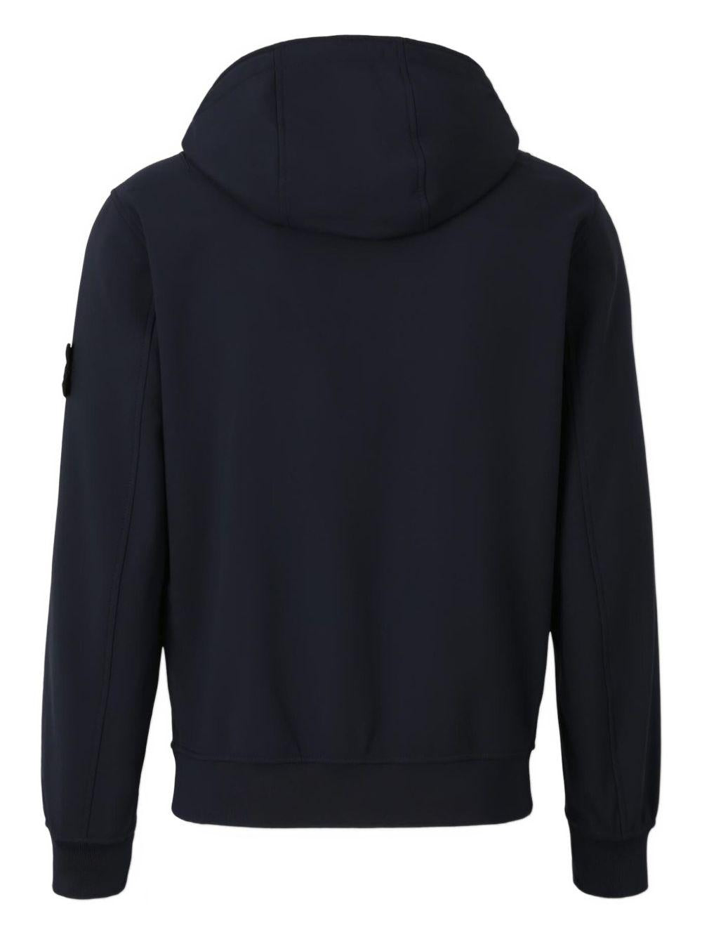 Felpa blu navy con cappuccio e applicazione Compass 