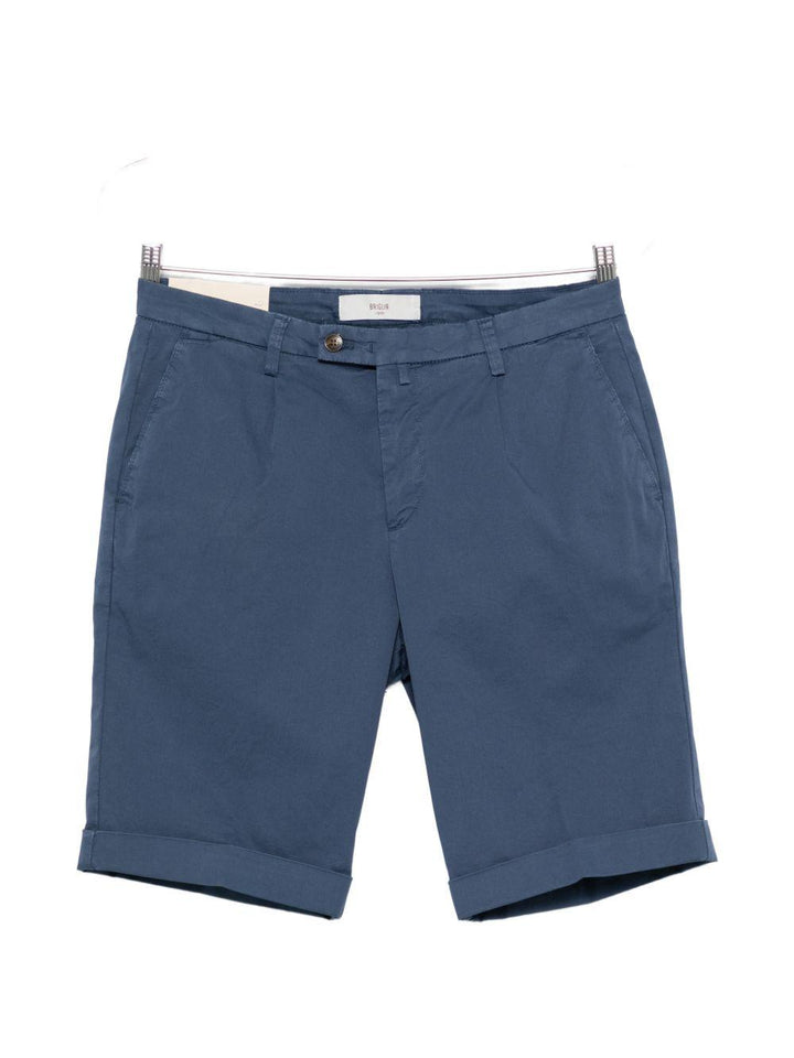 Shorts bluette con risvolto 