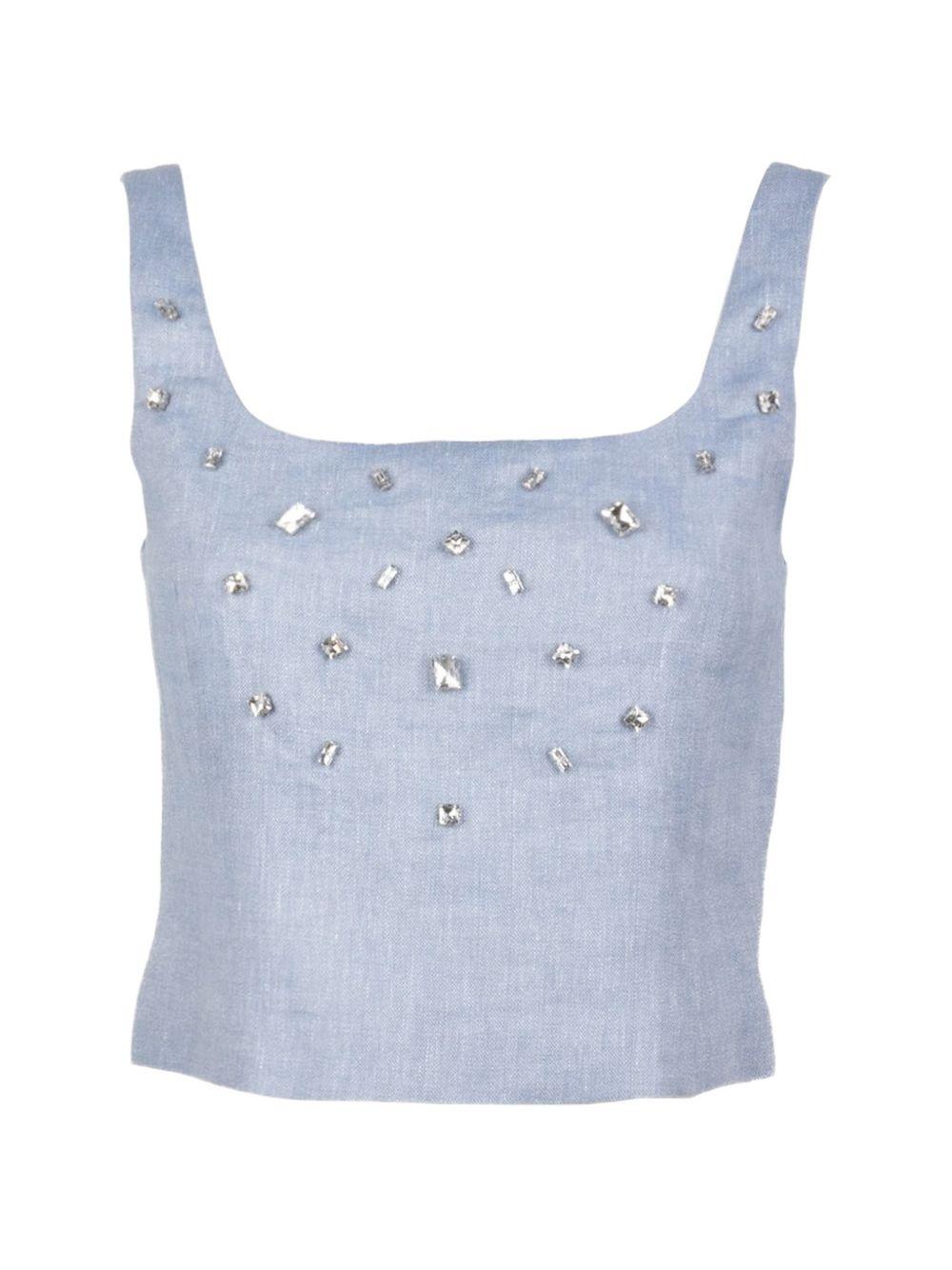 Top corto con decorazione 