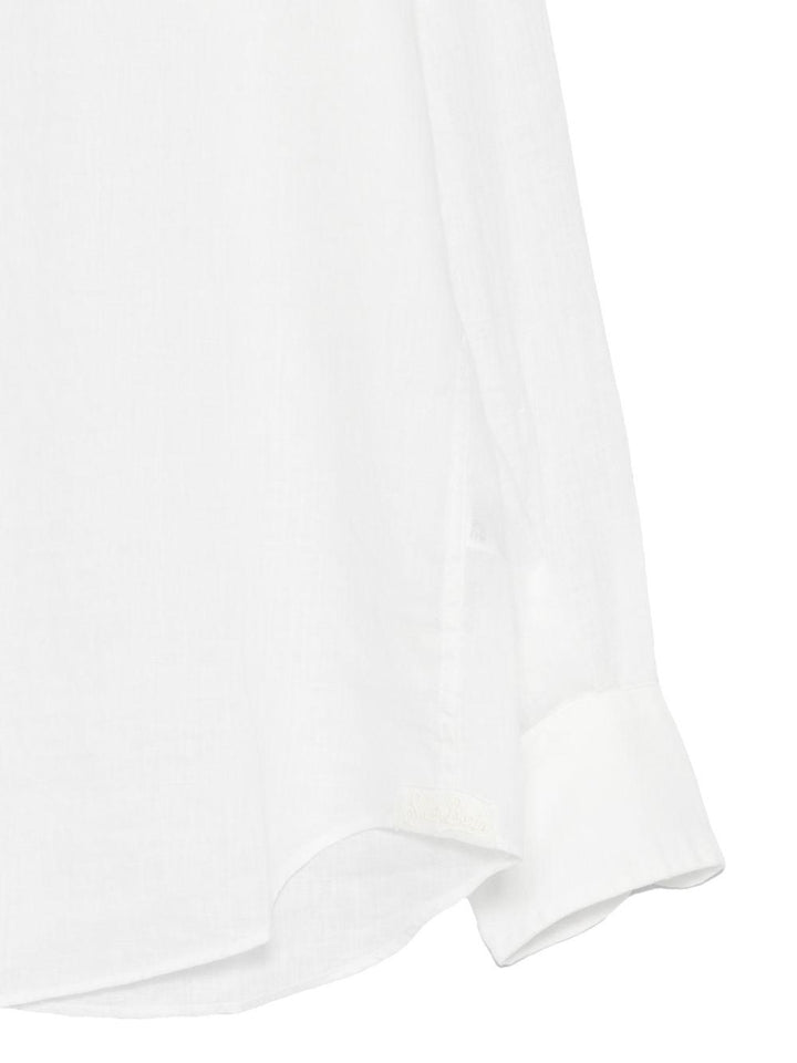 Camicia bianca in lino con bottoni 