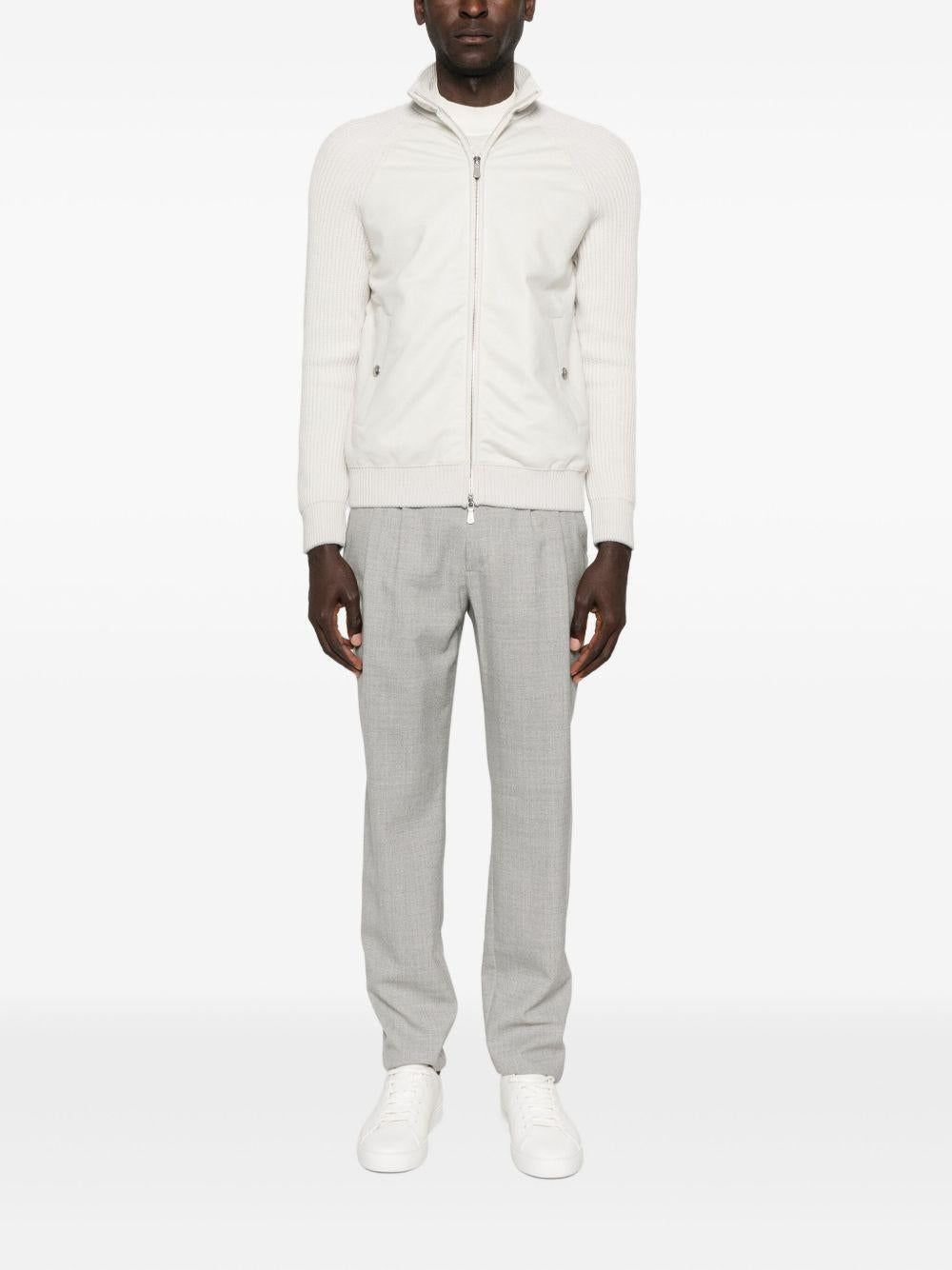 Bomber bianco con inserti 