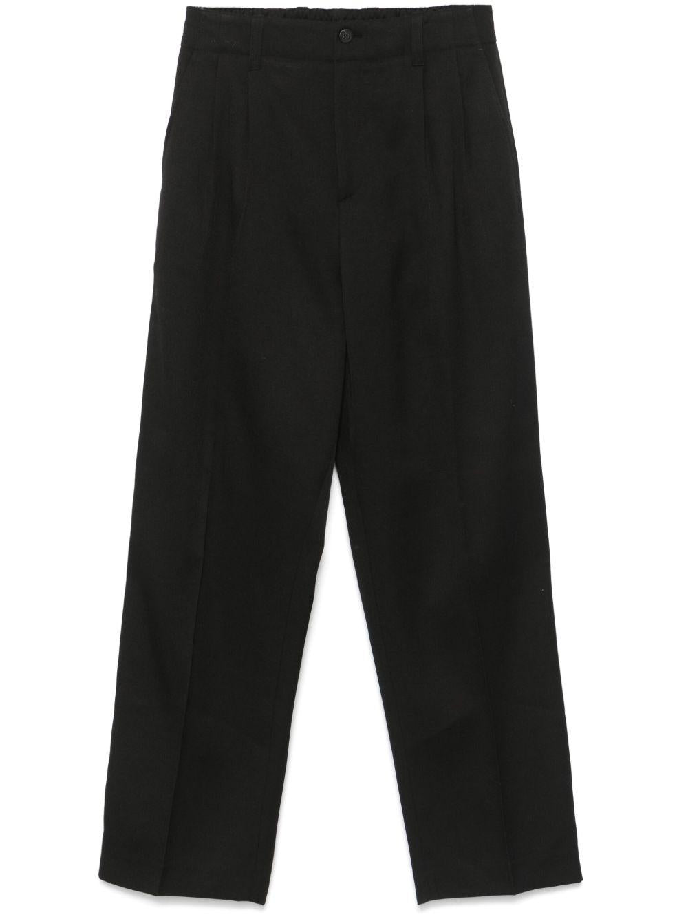 Pantaloni neri in lana vergine 