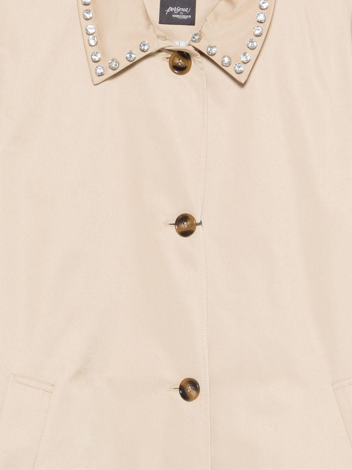 Cappotto in gabardine con decorazioni 