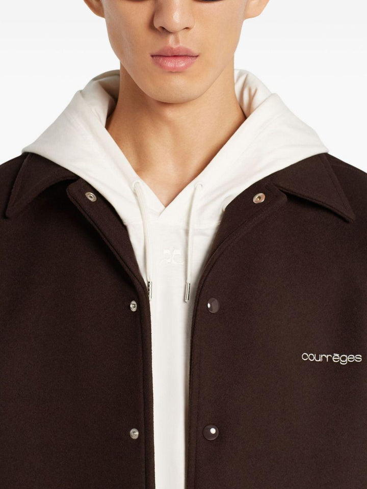 Giacca-camicia cioccolato con bottoni automatici 