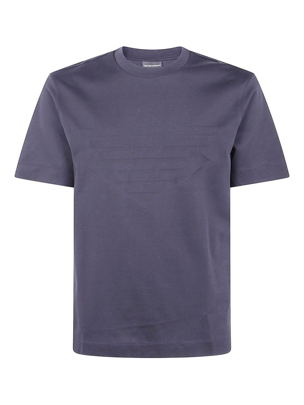 T-shirt blu navy girocollo in cotone 
