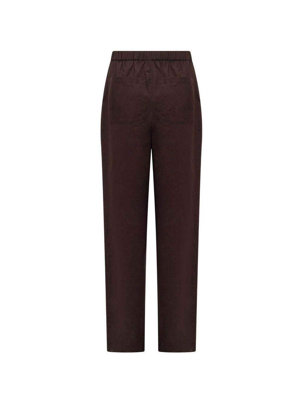 Pantaloni cioccolato con ricamo 