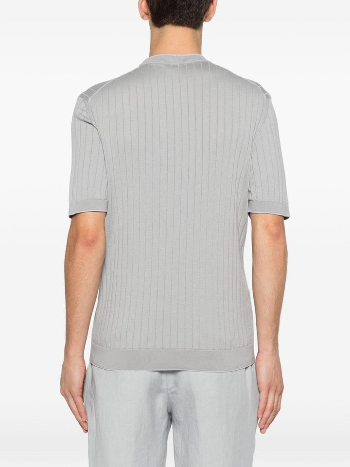Maglia a coste blu/grigio 