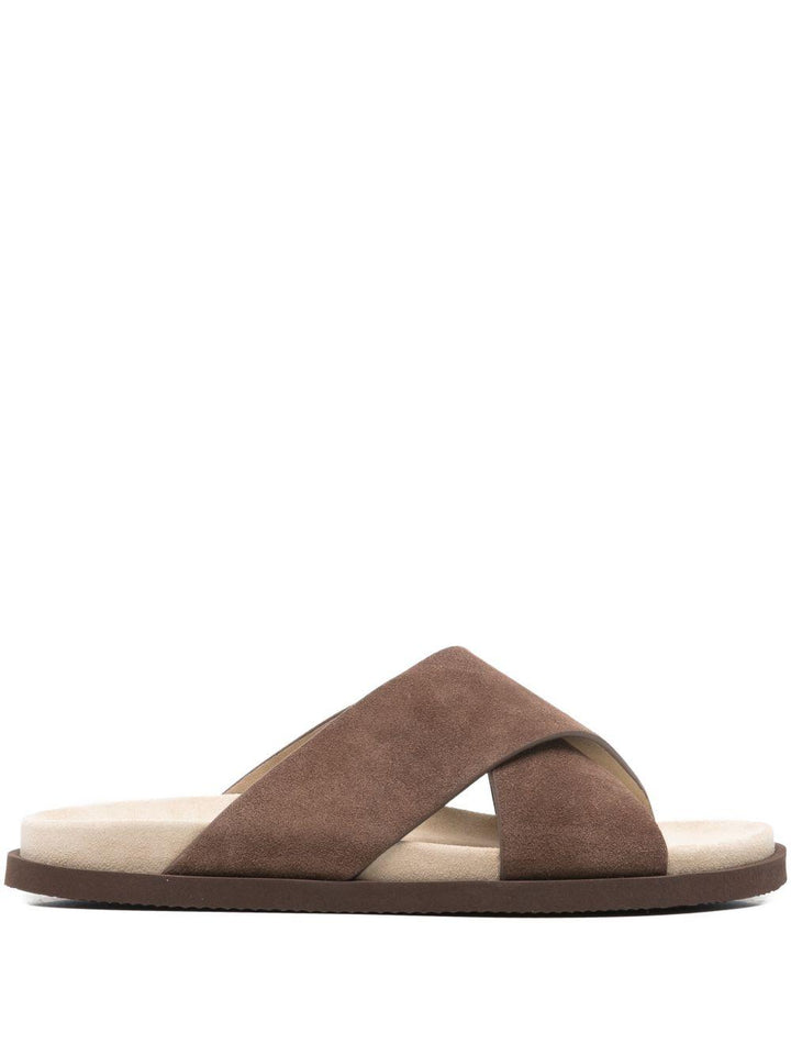 Sandali in suede testa di moro 