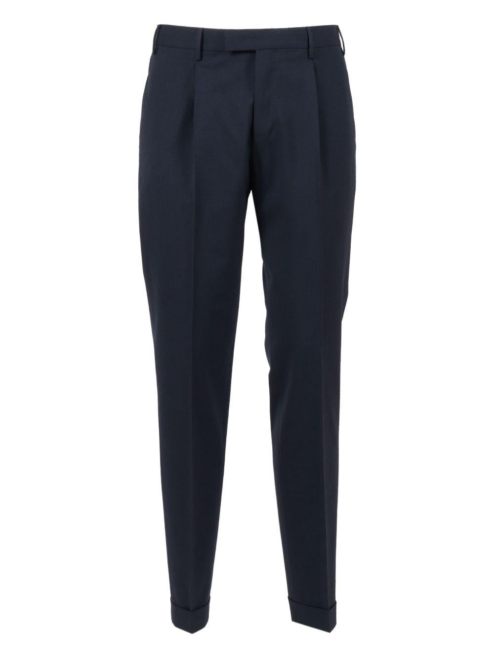 Pantaloni navy con pieghe 