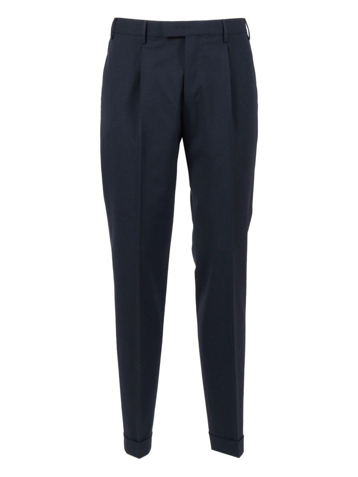 Pantaloni navy con pieghe 