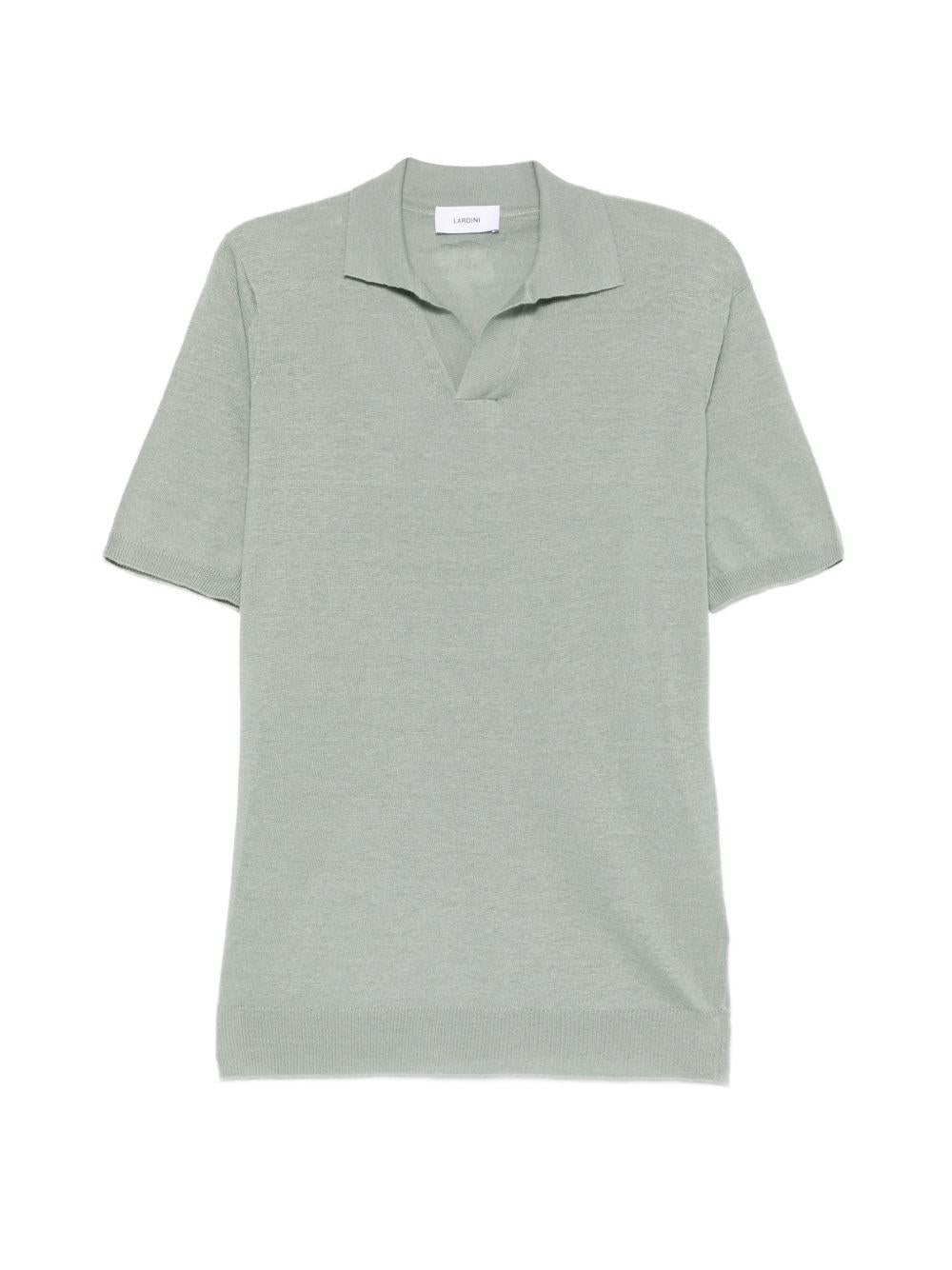 Polo verde con scollo a V 