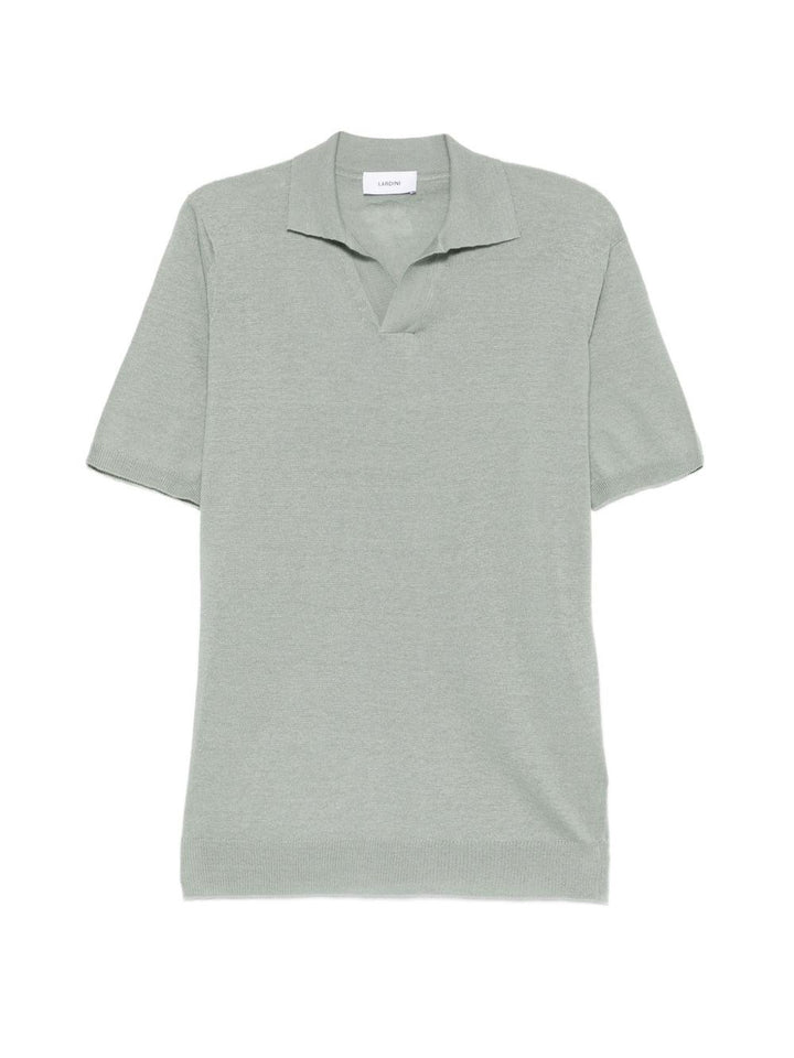 Polo verde con scollo a V 