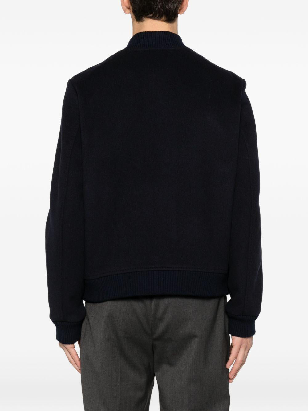 Bomber blu con bottoni 