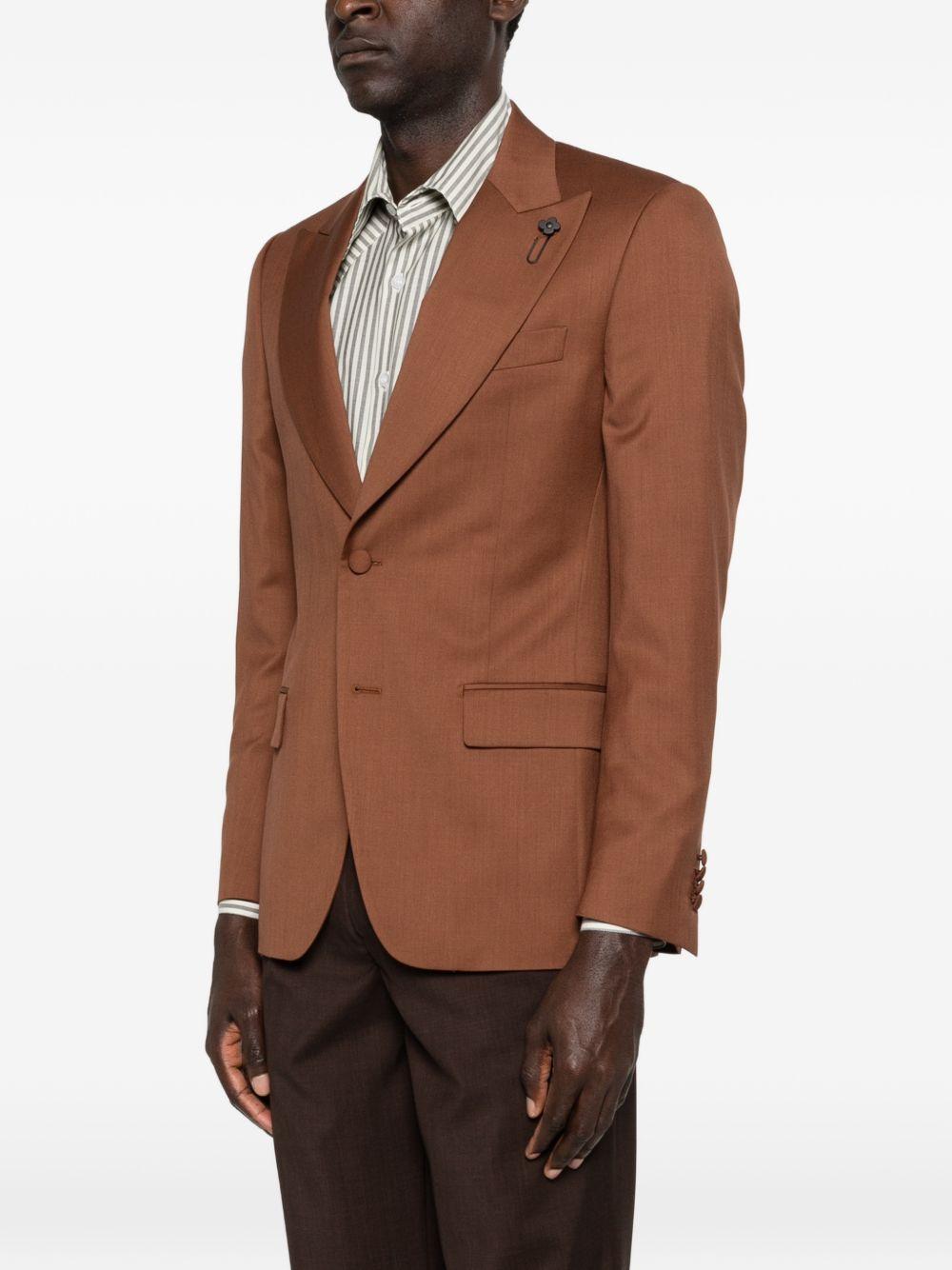 Blazer tabacco con dettaglio floreale 