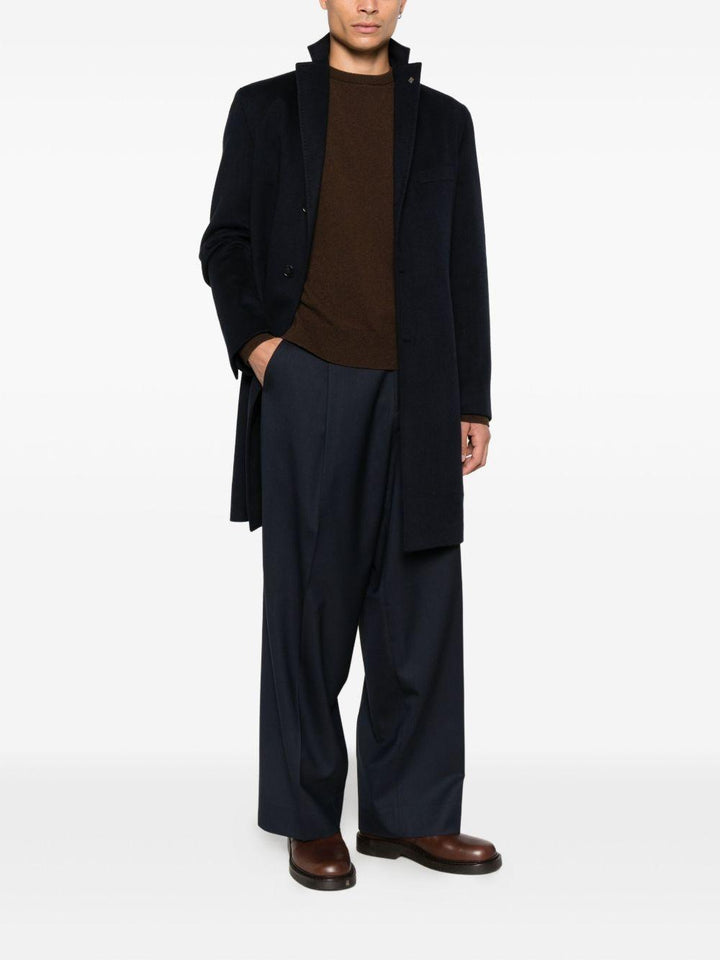 Pantaloni blu navy con piega 