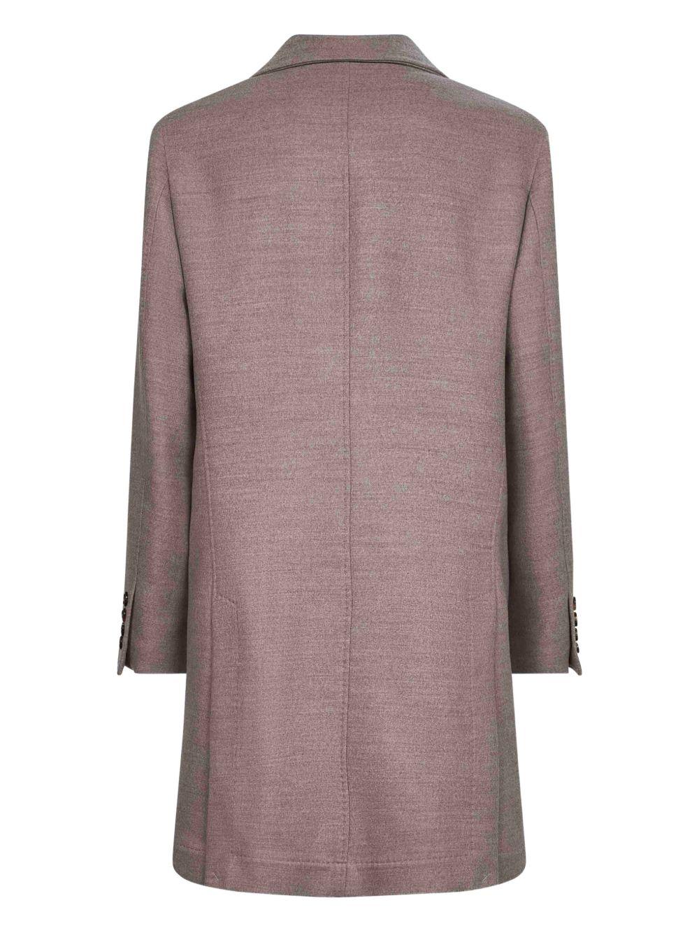 Cappotto monopetto tortora con revers a lancia 