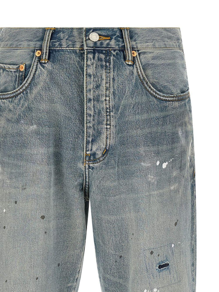 Jeans indigo con effetto vissuto 