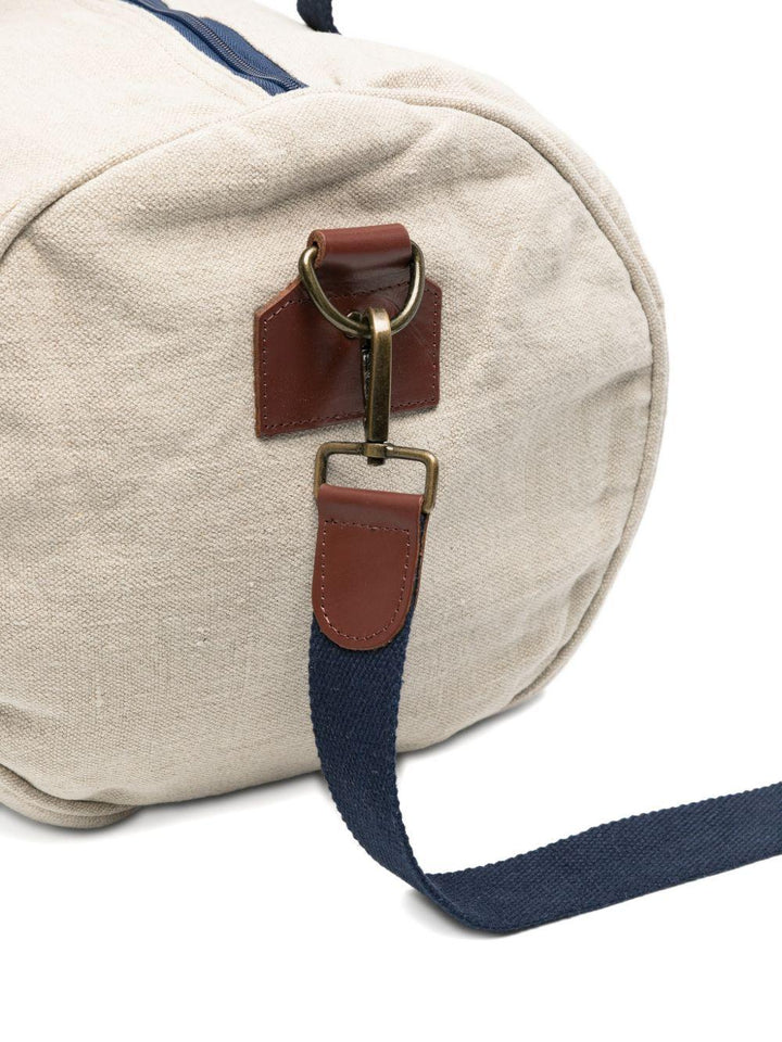 Borsone beige chiaro con logo ricamato 