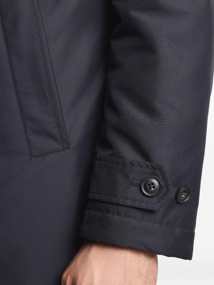 Cappotto blu navy con zip 