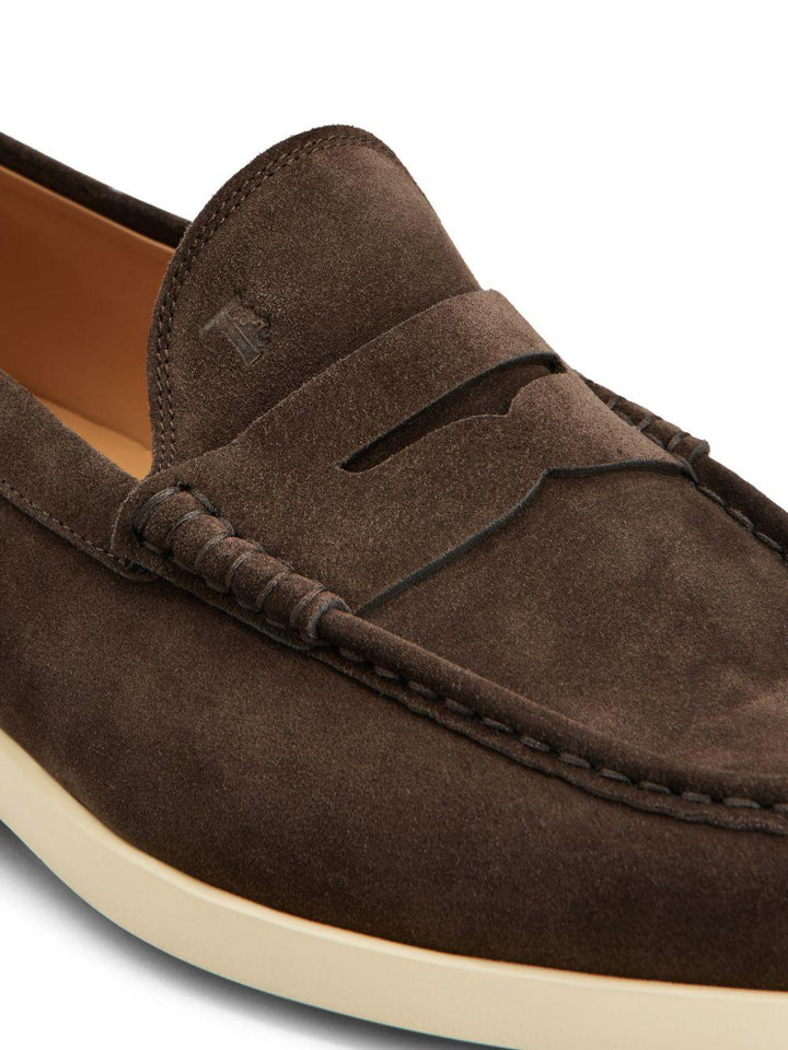 Mocassino in pelle scamosciata marrone 
