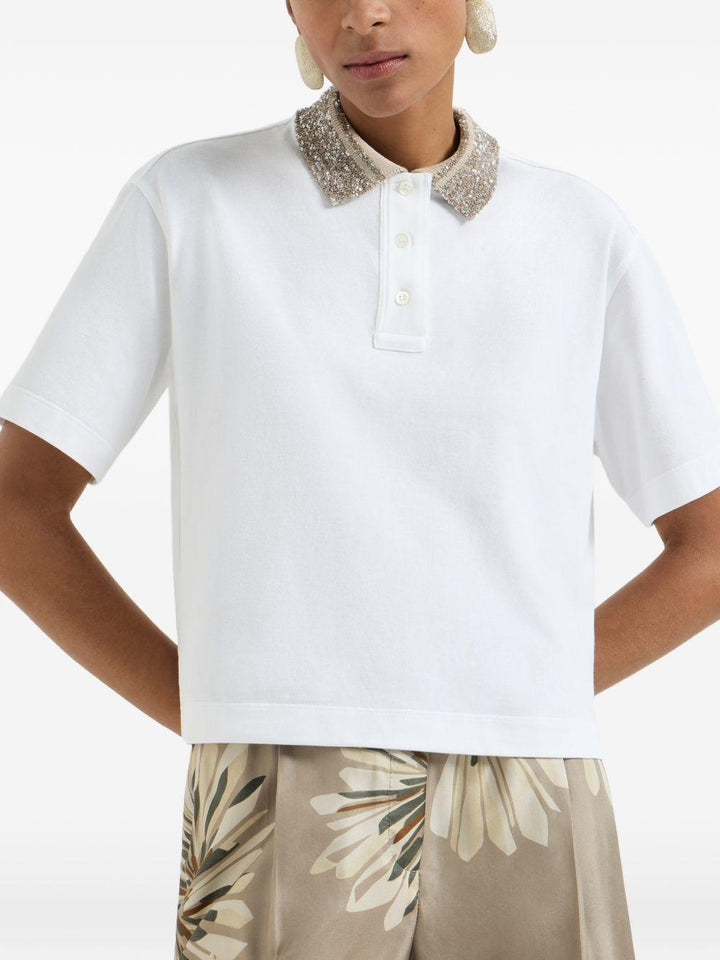 Polo con colletto in maglia 