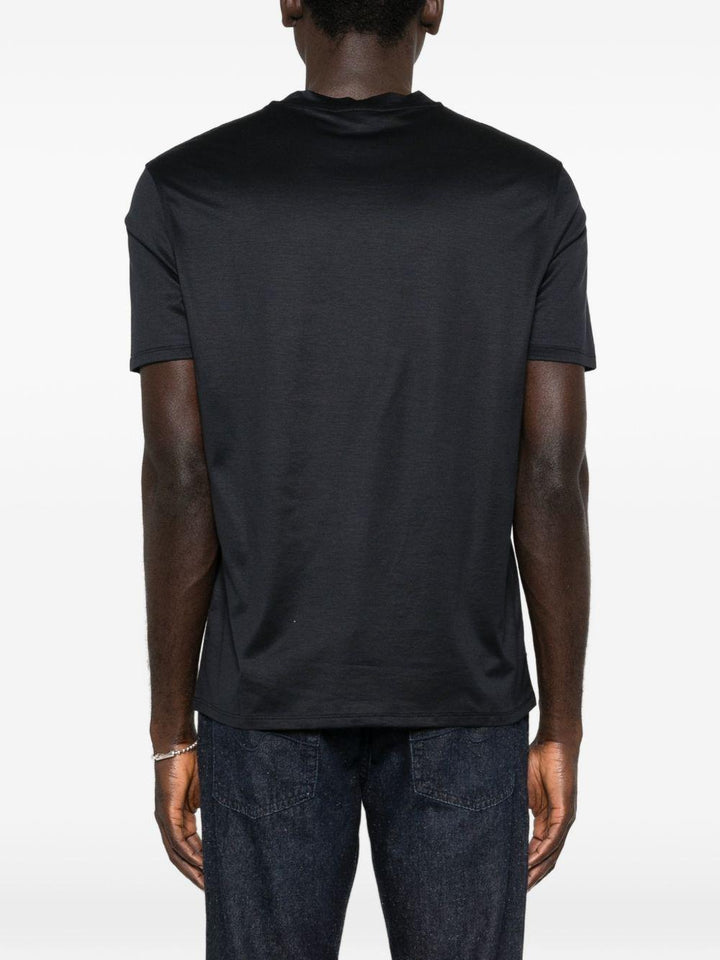T-shirt girocollo blu con stampa 
