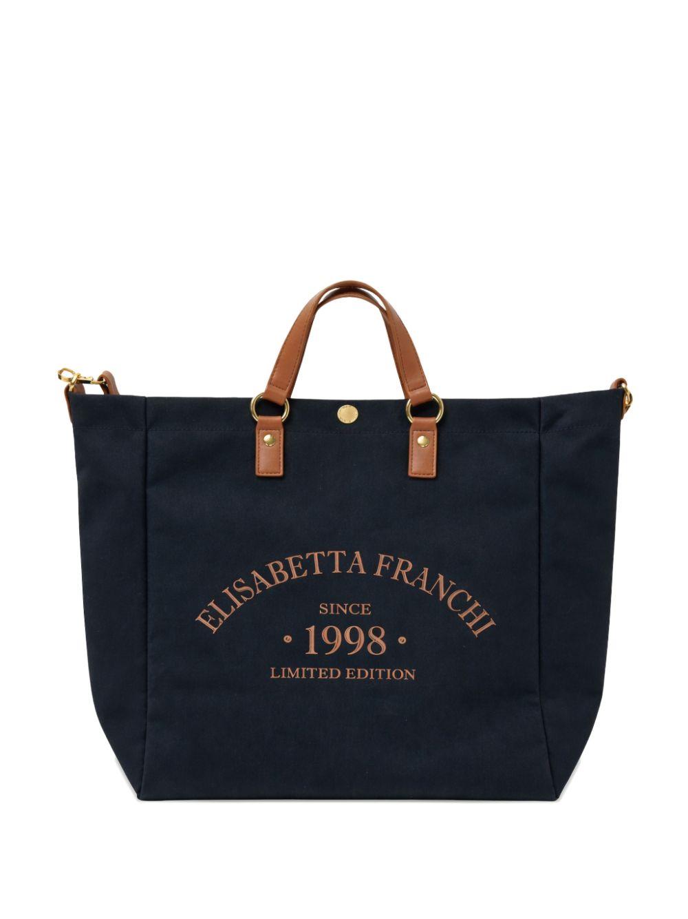 Borsa tote con applicazione logo 