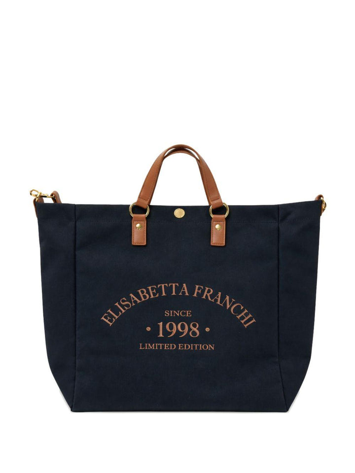 Borsa tote con applicazione logo 