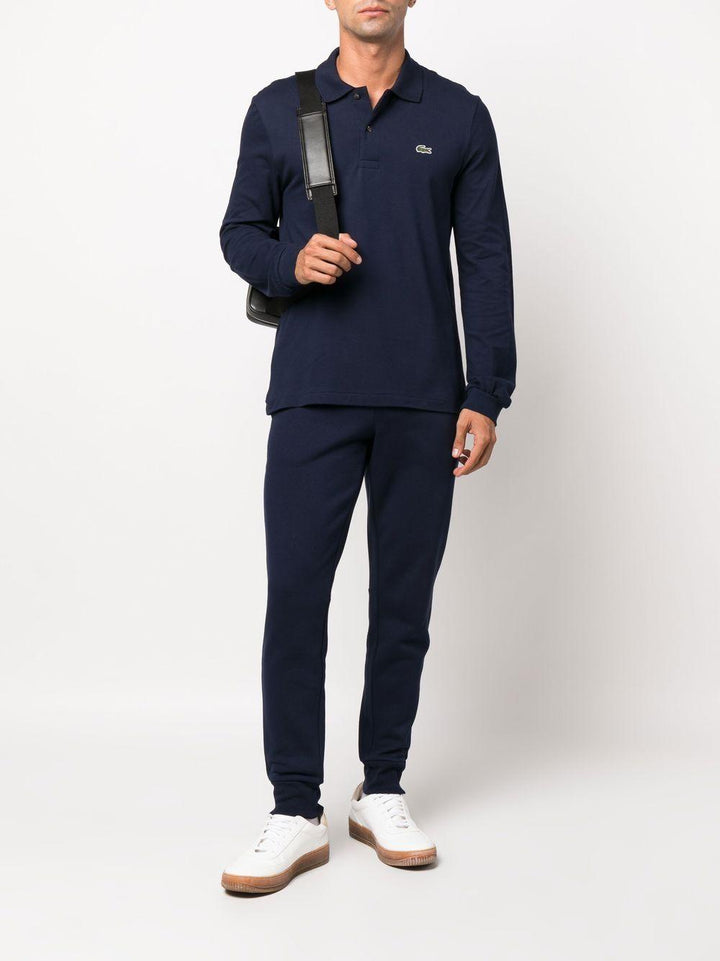 Polo blu navy con maniche lunghe 