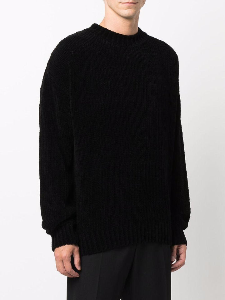 Maglione a coste nero 