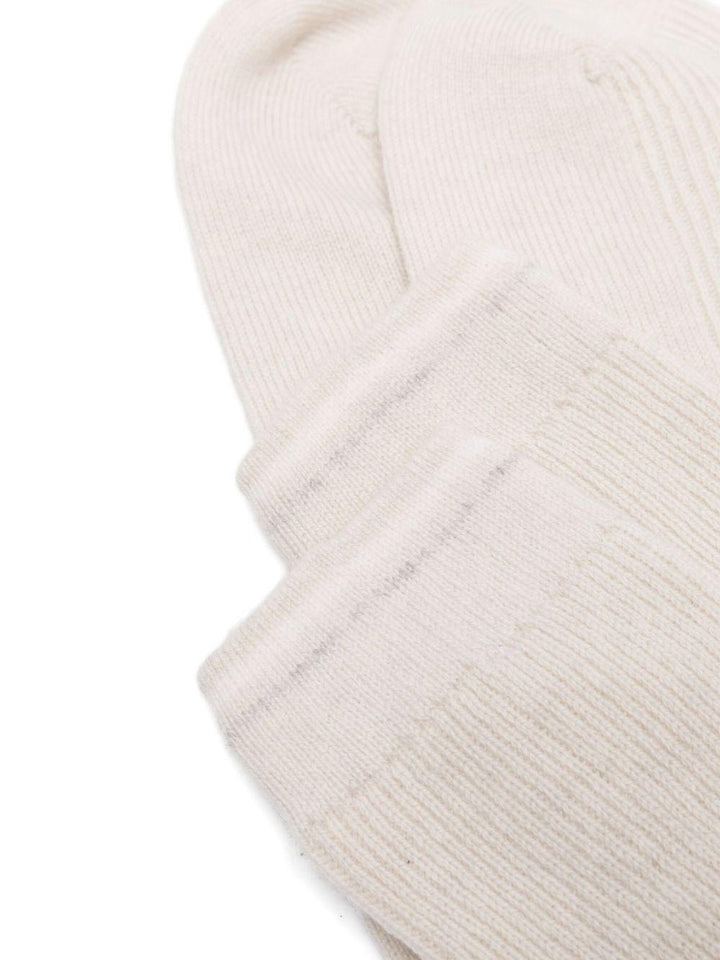 Calzini beige a coste 