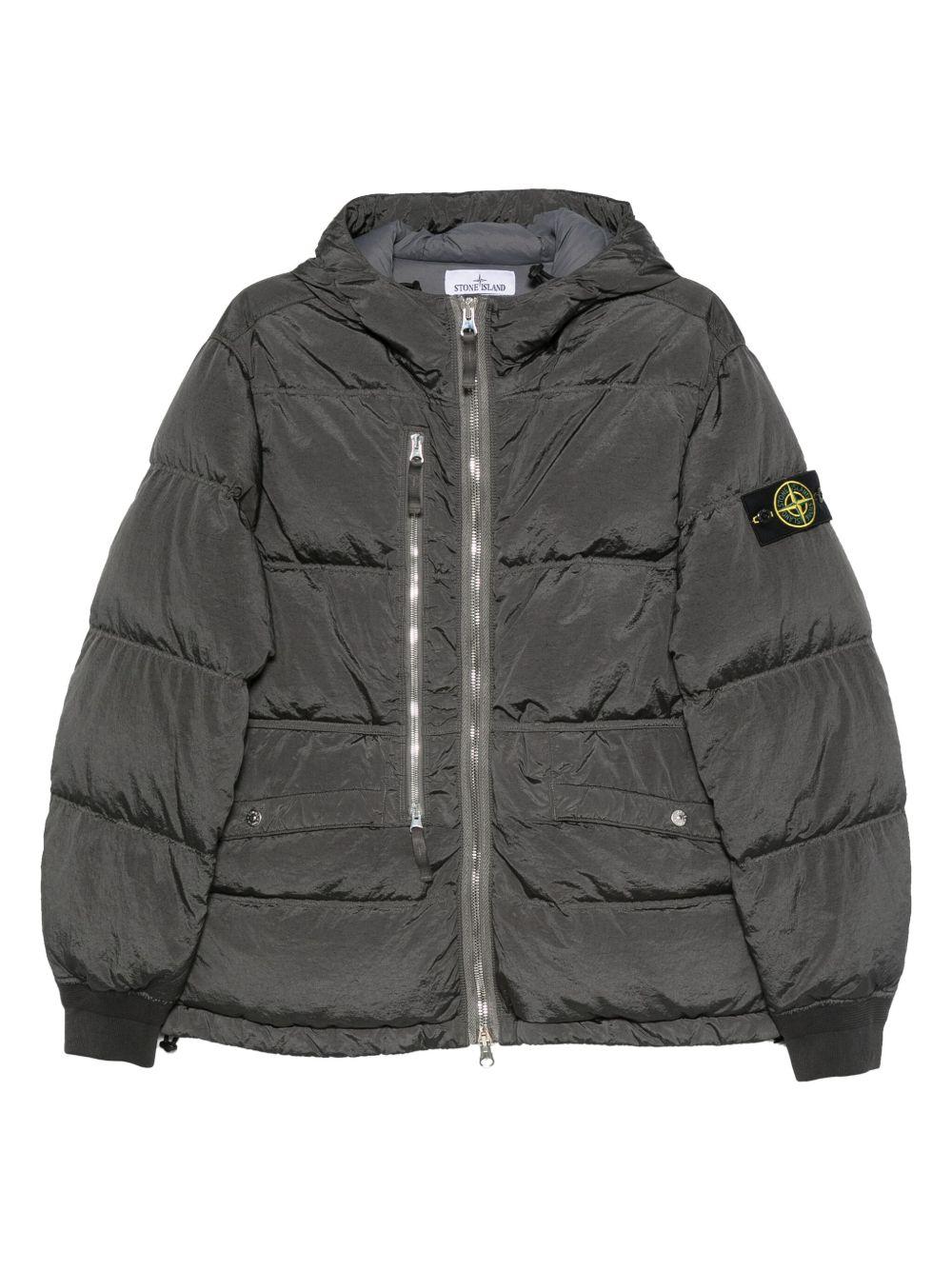 Giacca con cappuccio e zip nera 