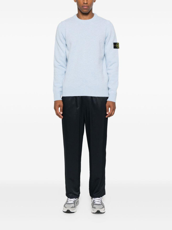 Maglione azzurro cielo con motivo Compass 