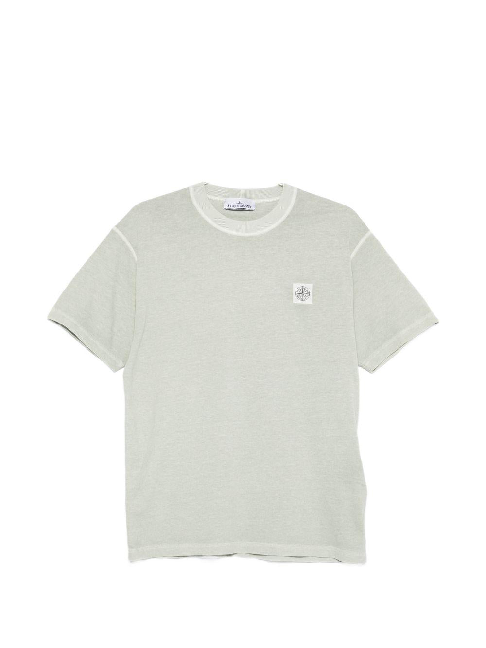 T-shirt sage con applicazione logo 